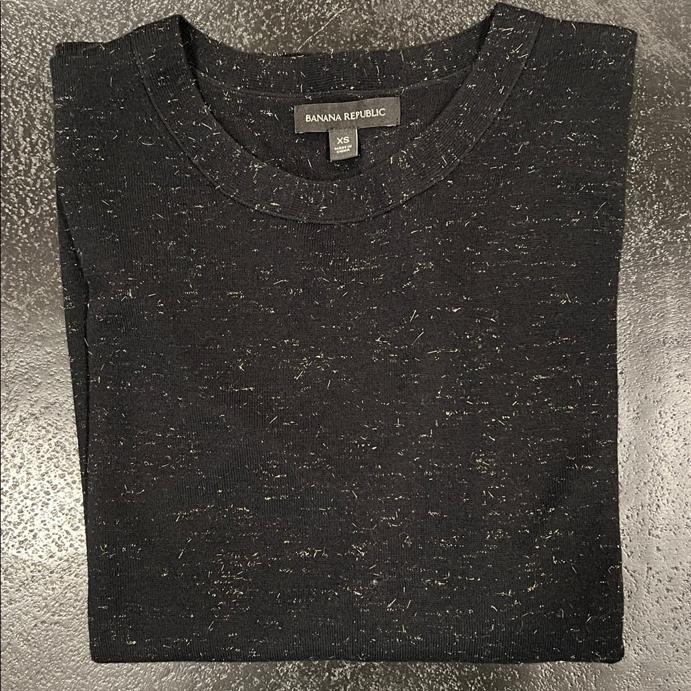 Banana Republic Black and Gold Metallic Sweater Size XS